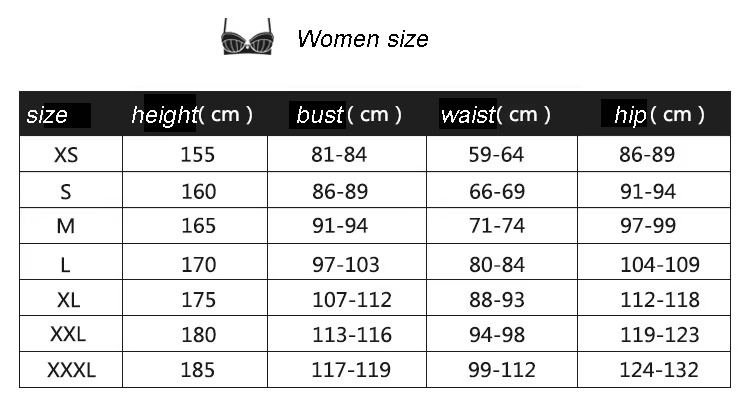 Nam On-jo Costume size chart