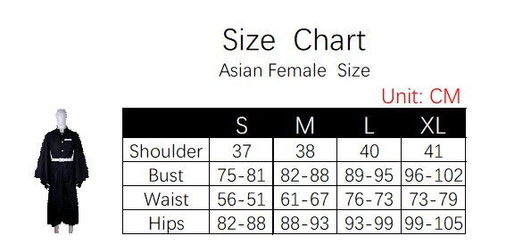 Muichiro Tokito Costume size chart