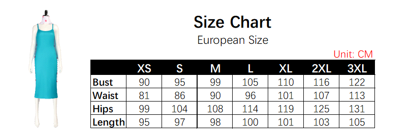 Lucy Dress Costume size chart