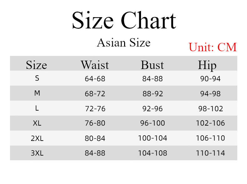 Cloud Costume size chart