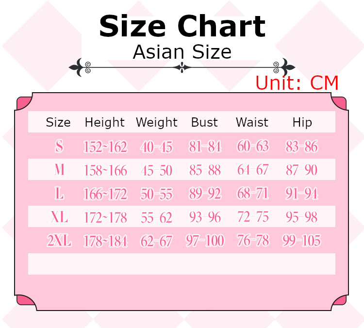 Marin Kitagawa Race Queen Costume size chart