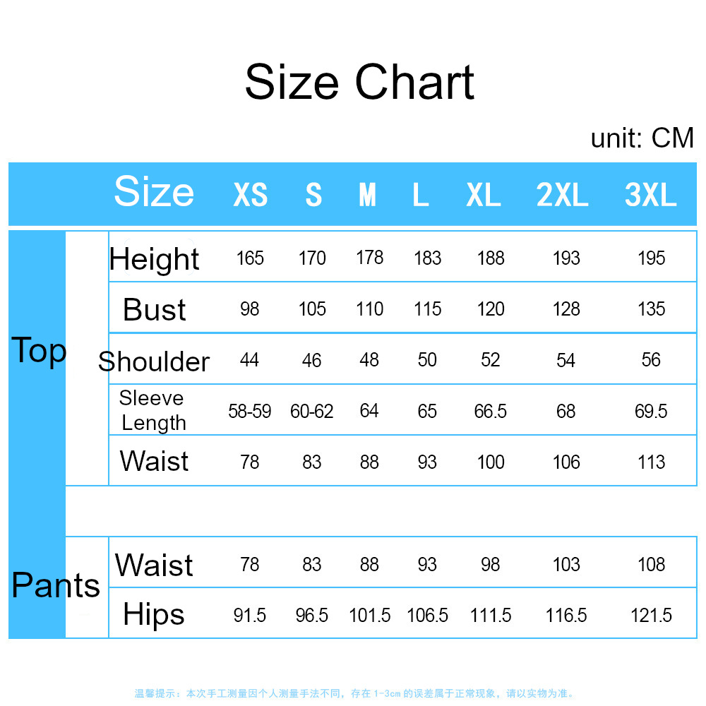 Gaara Suna's Fifth Kazekage Costume size chart