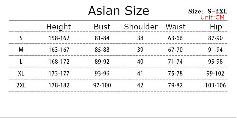 Mei Terumi Costume size chart