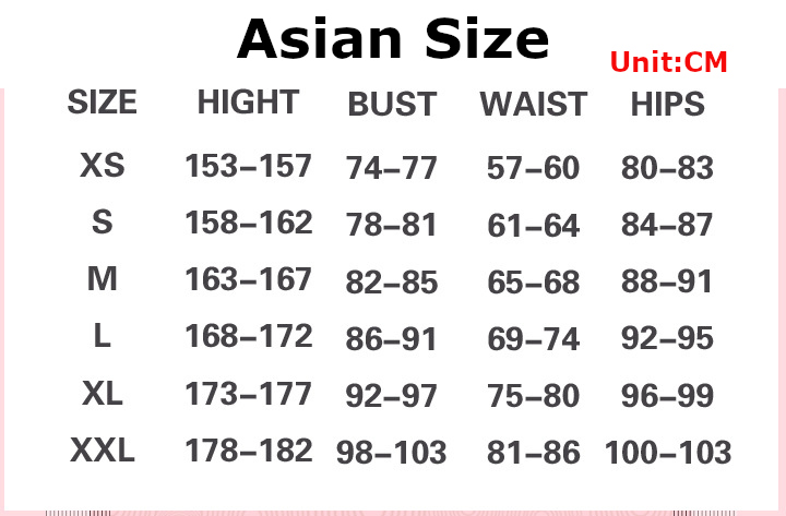 Kana Arima Costume size chart