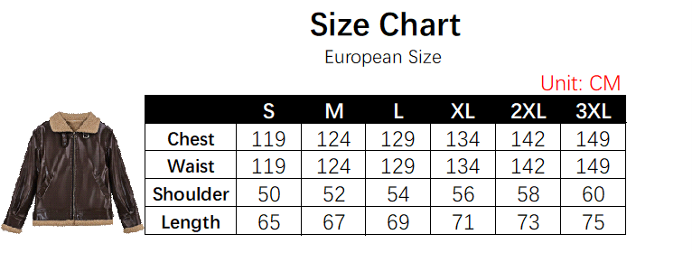 Leon RE4 Costume size chart