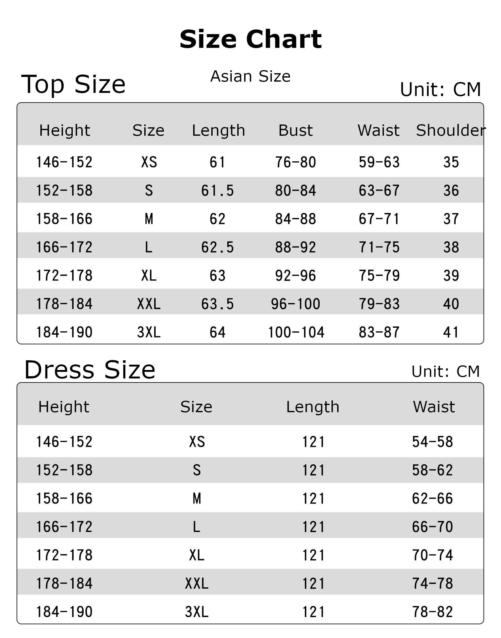 Anthy Himemiya Costume size chart