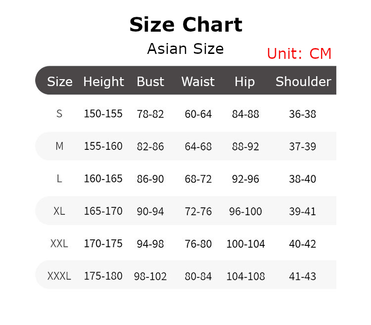 Echidna Costume size chart