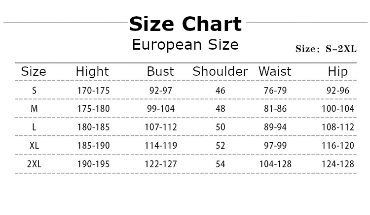 Wolverine Live Action Movie Suit Costume size chart